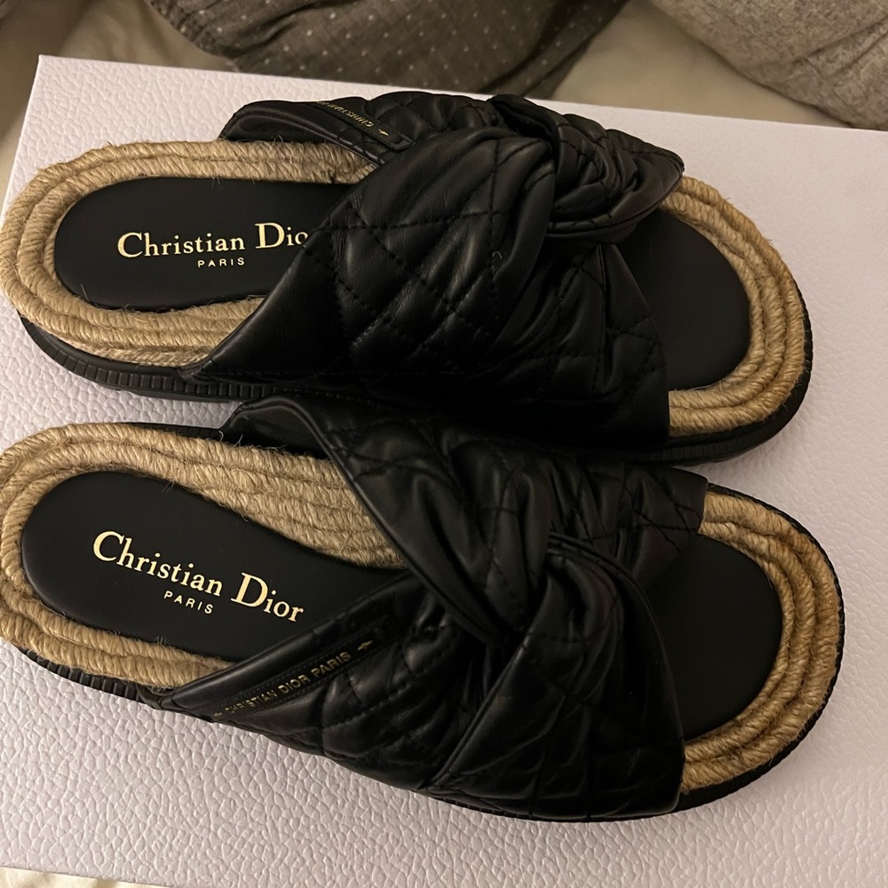 Christian Dior Cannage Quilted D Twist Sandals - Picture 1 of 7